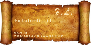 Hertelendi Lili névjegykártya
